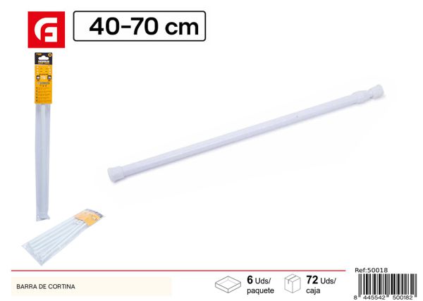 Barra de cortina 40-70cm para baño