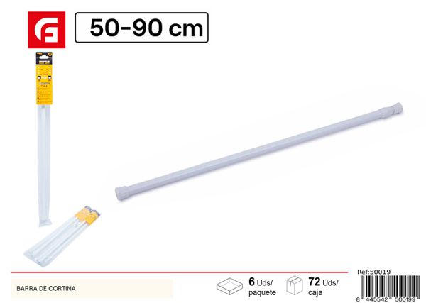 Barra de cortina 50-90cm extensible para baño