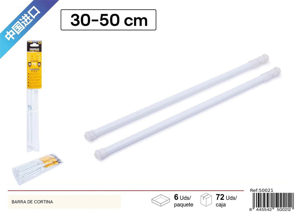 Barra de cortina 30-50cm 2pcs para baño