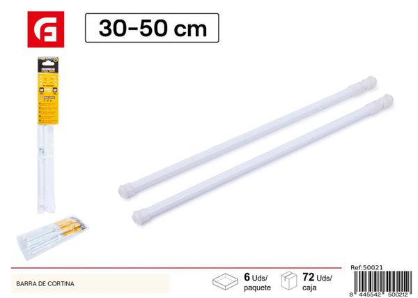 Barra de cortina 30-50cm 2pcs para baño