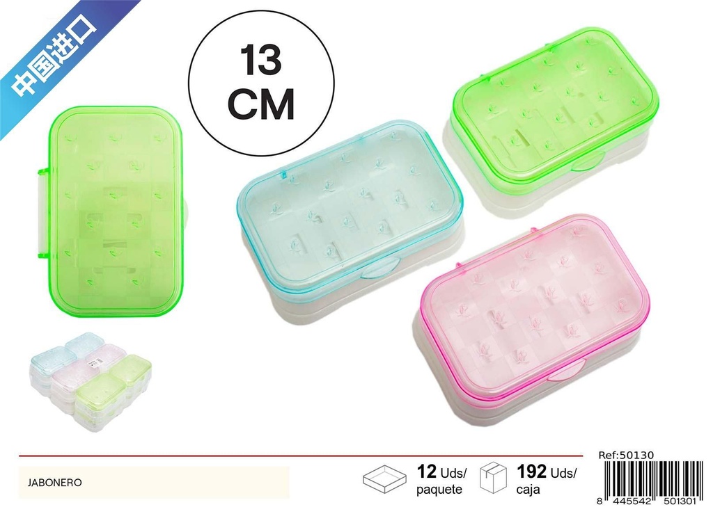  Jabón en caja - Recipiente de plástico para cocina