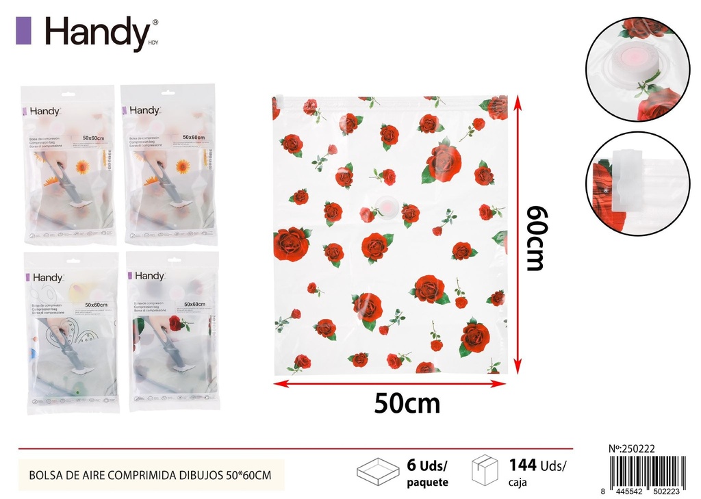 Bolsa de aire comprimido con dibujos 50x60 cm - Artículos de organización para el hogar