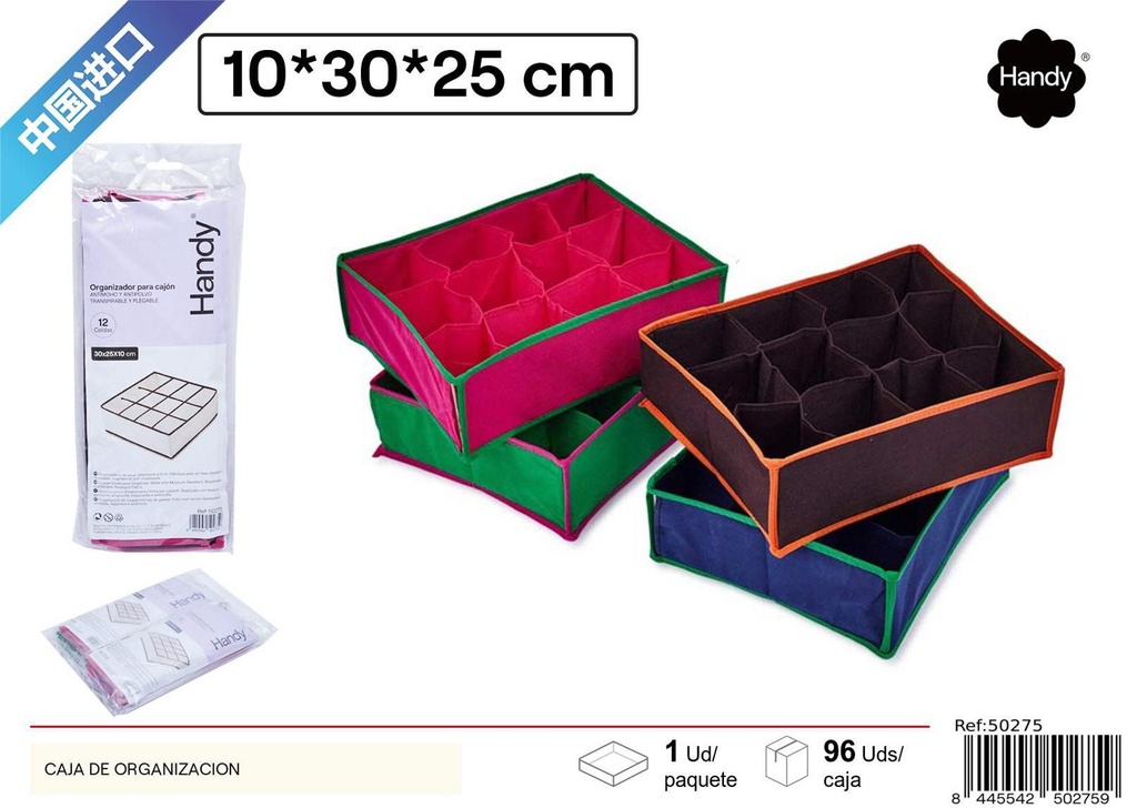 Caja de organización con 12 compartimentos