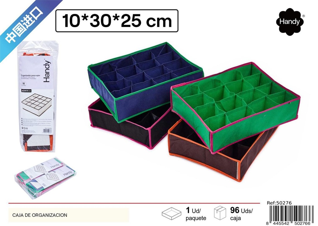 Caja de organización 16 casillas para almacenamiento