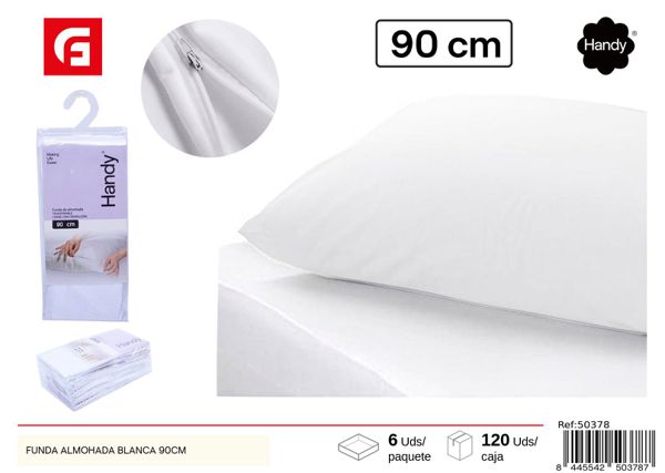 Funda de almohada blanca 90cm