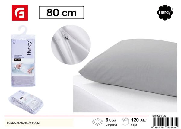 Funda de almohada gris 80cm para ropa de cama