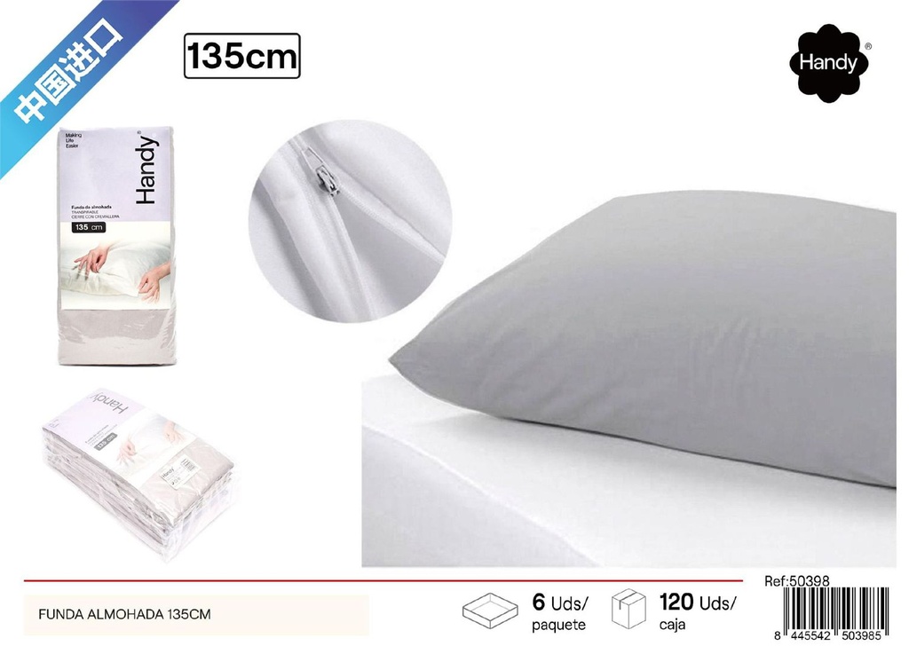 Funda de almohada gris 135CM - Textiles del hogar