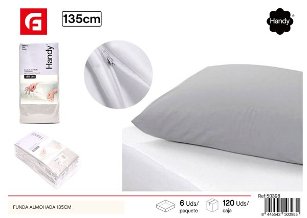 Funda de almohada gris 135cm para ropa de cama