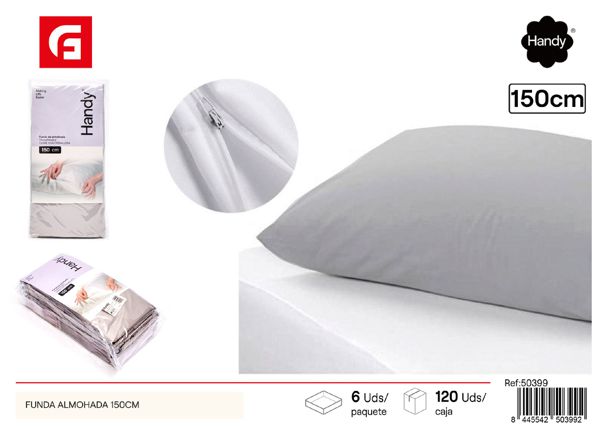 Funda de almohada 150cm gris