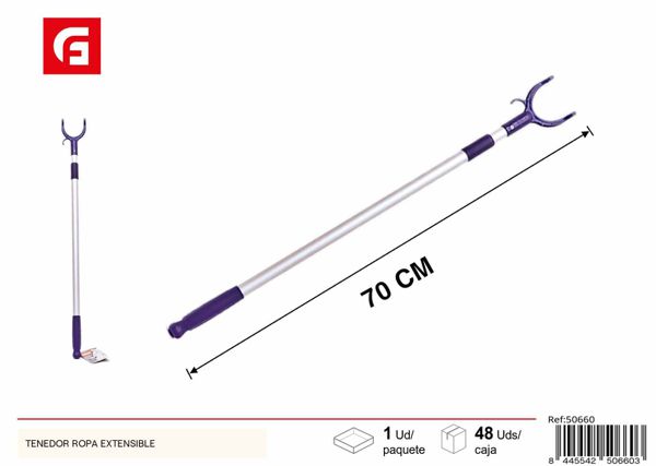 Pinza recoge ropa extensible