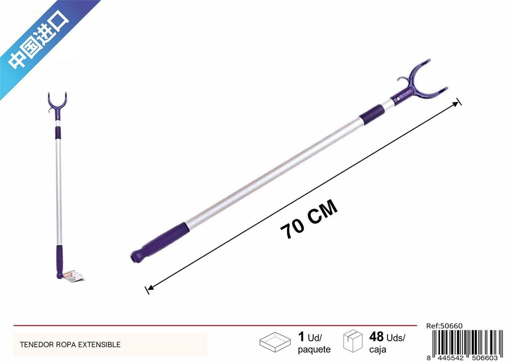 Pinza recoge ropa extensible