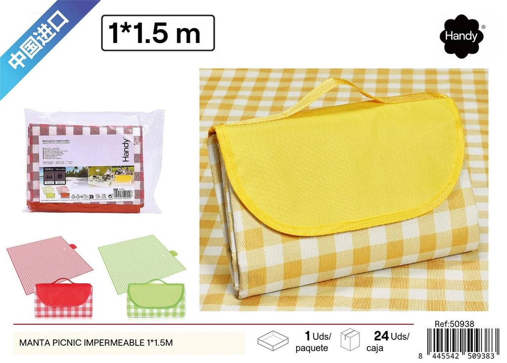 Manta de picnic impermeable 1x1.5m para exteriores