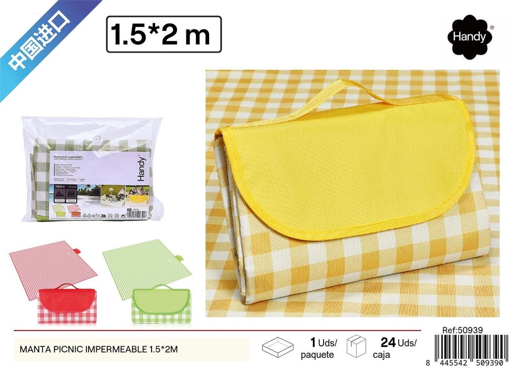 Manta de picnic impermeable 1.5x2m