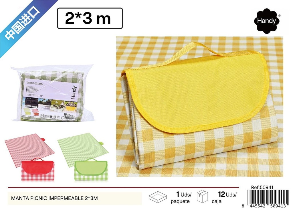 Manta de picnic impermeable 2x3m para exteriores