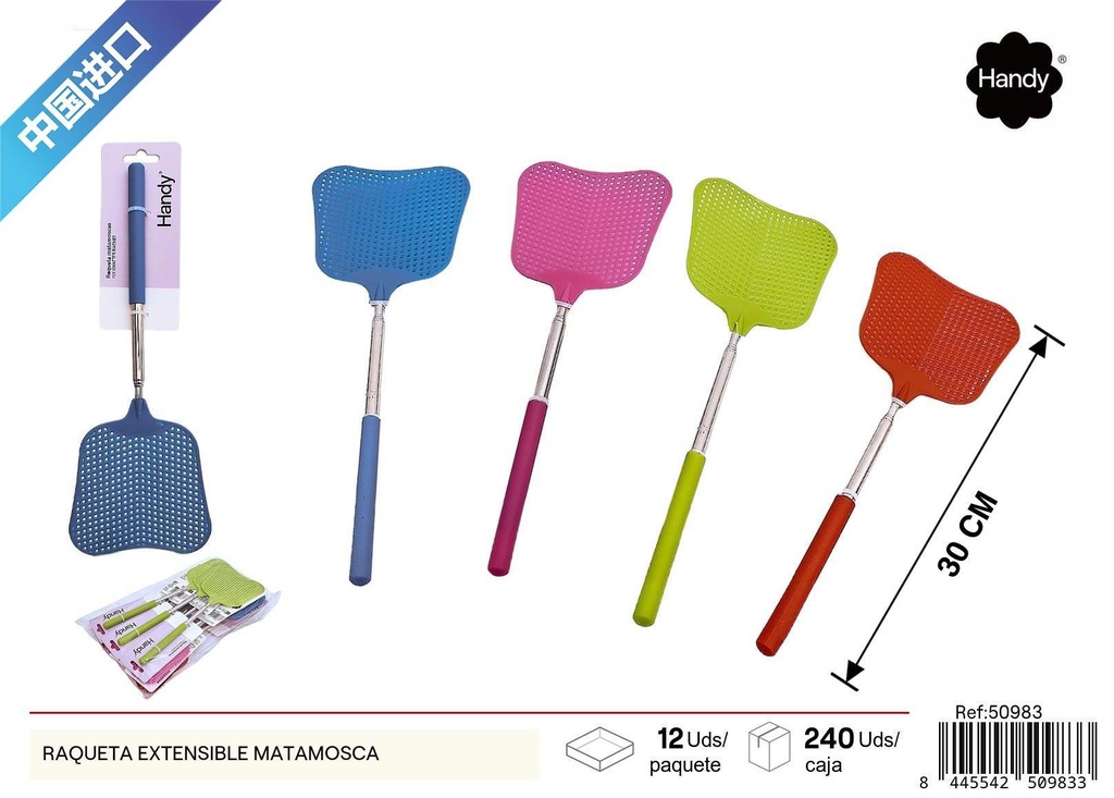 Raqueta extensible matamoscas - Artículos de plástico para el hogar