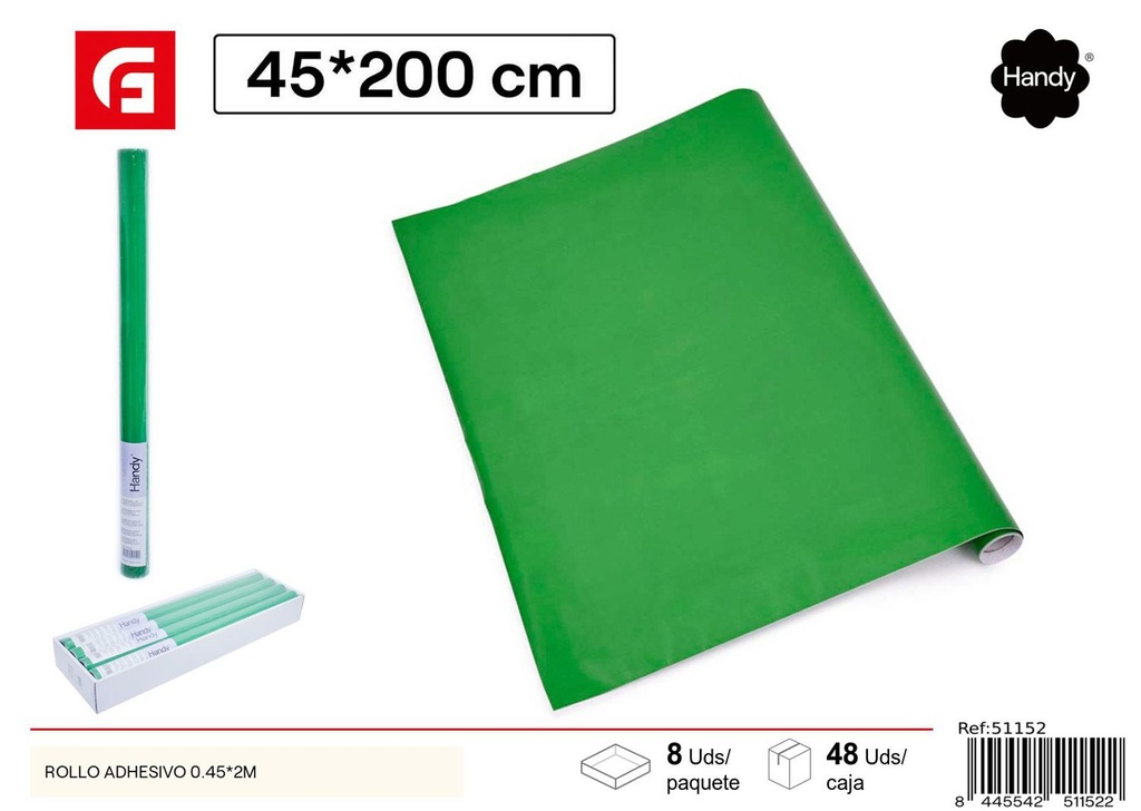 Rollo adhesivo papel pintado verde manzana 0.45x2m
