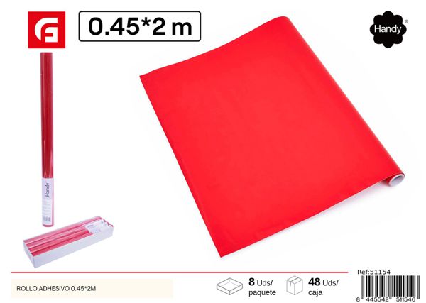 Rollo adhesivo rojo 0.45x2m