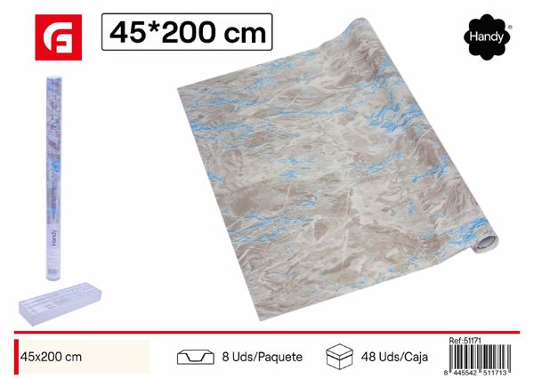 Rollo adhesivo efecto mármol 0.45x2m para decoración