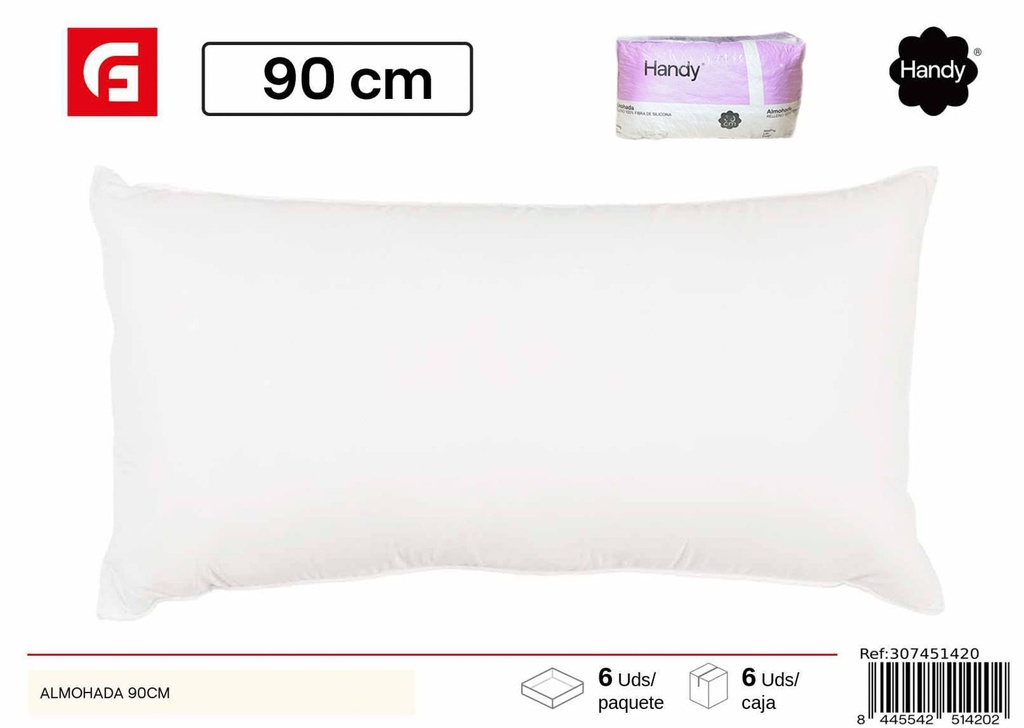 Almohada larga 90cm para cama y descanso