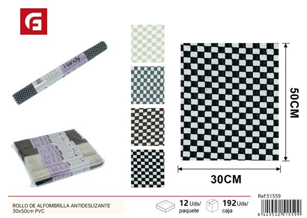 Rollo de alfombrilla antideslizante PVC 30x50cm para hogar