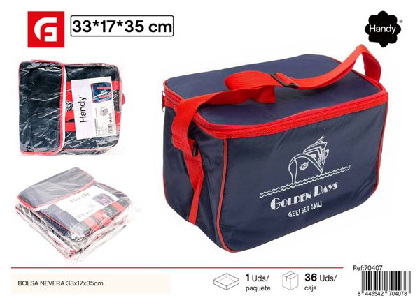 Bolsa nevera azul grande 33x17x35cm