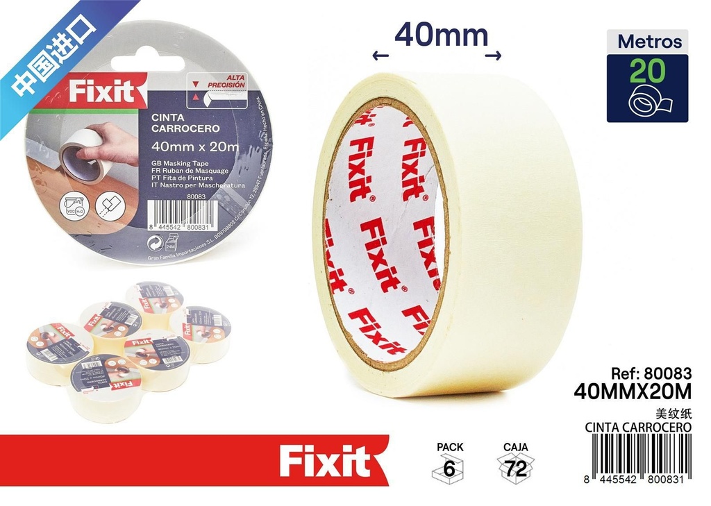 Cinta carrocero 40mmx20m - Materiales de oficina