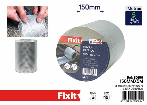 Cinta de butilo hexagonal 150mm x 5m para sellado y reparación