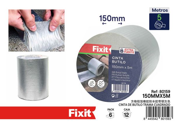 Cinta de butilo trama cuadrado 150mm x 5m para sellado y reparación