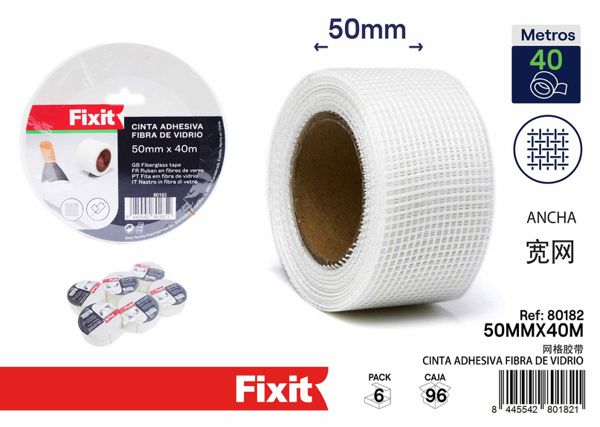 Cinta adhesiva estrecha de fibra de vidrio 50mm x 40m