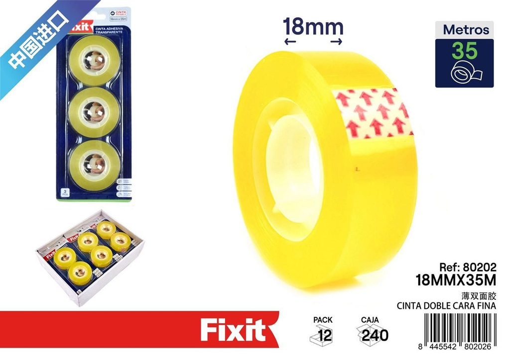 Celo transparente color miel 18 mm x 35 m 3 pcs - Cintas adhesivas