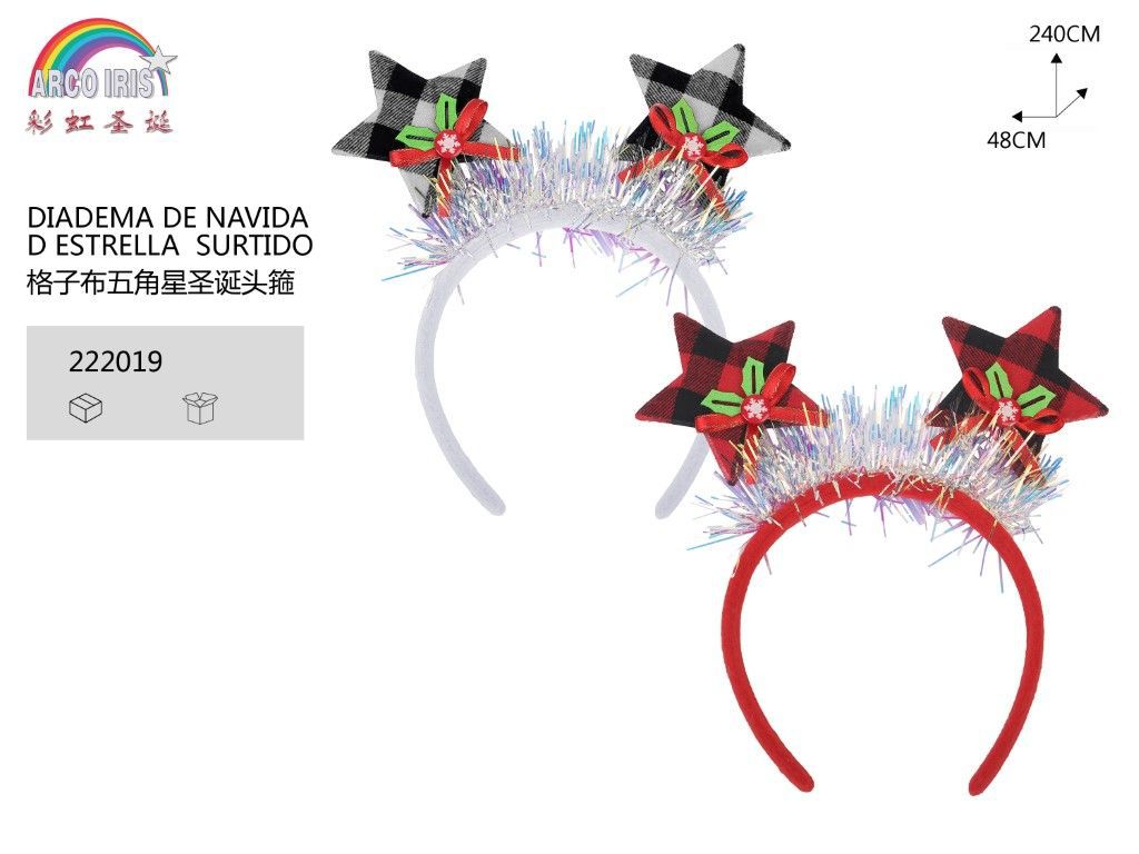 Diadema de Navidad con estrella (surtido) para disfraces navideños