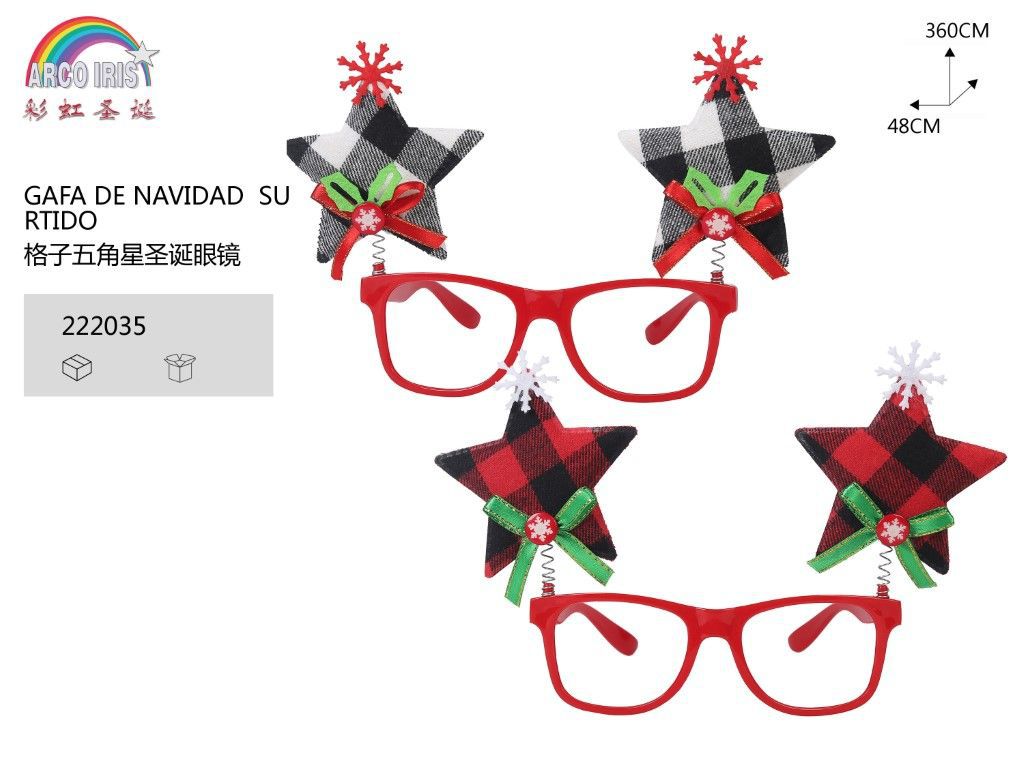 Gafas de navidad surtidas con diseño de estrella para fiestas