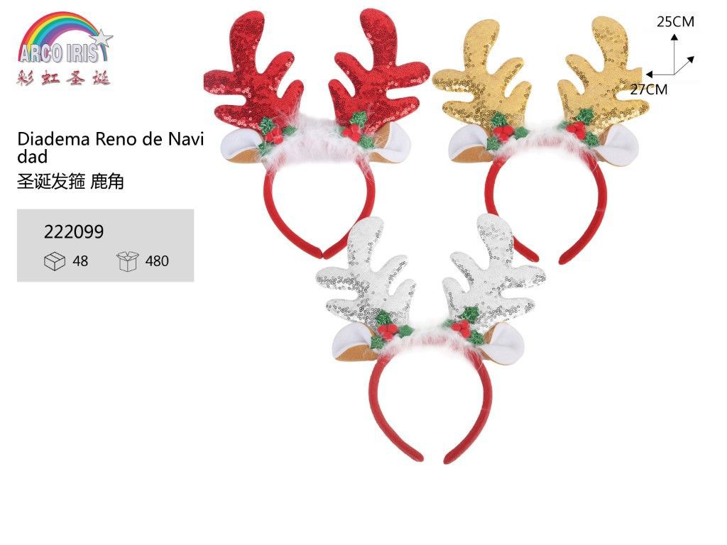 Diadema Reno de Navidad 27x25cm