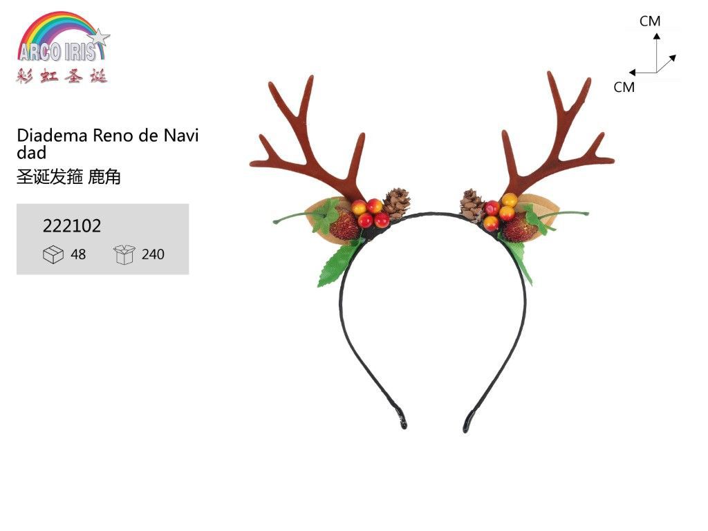 Diadema de reno navideña para disfraces y fiestas