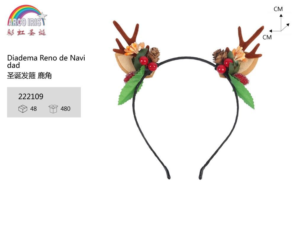 Diadema de reno de Navidad