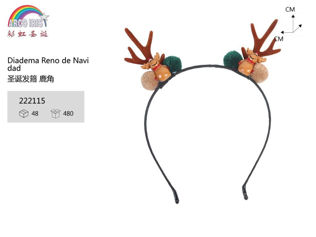 Diadema de reno de Navidad para disfraces y fiestas