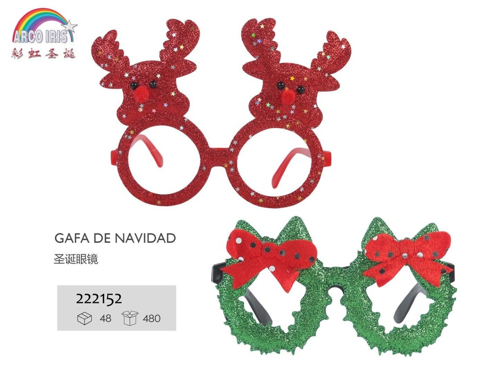 Gafas de Navidad para disfraces festivos