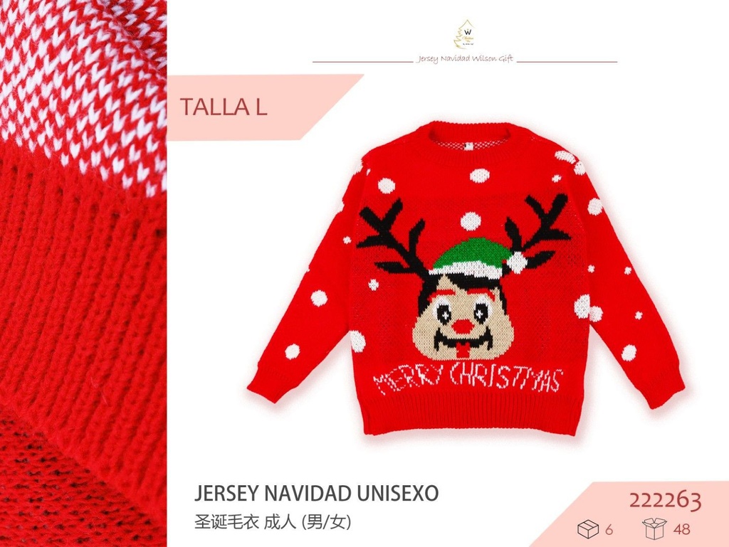 Jersey de Navidad talla L para fiestas decembrinas