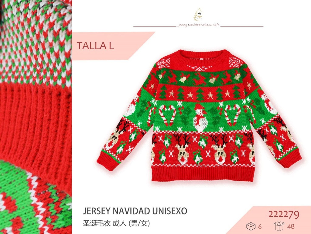 Jersey navideño L para fiestas de Navidad