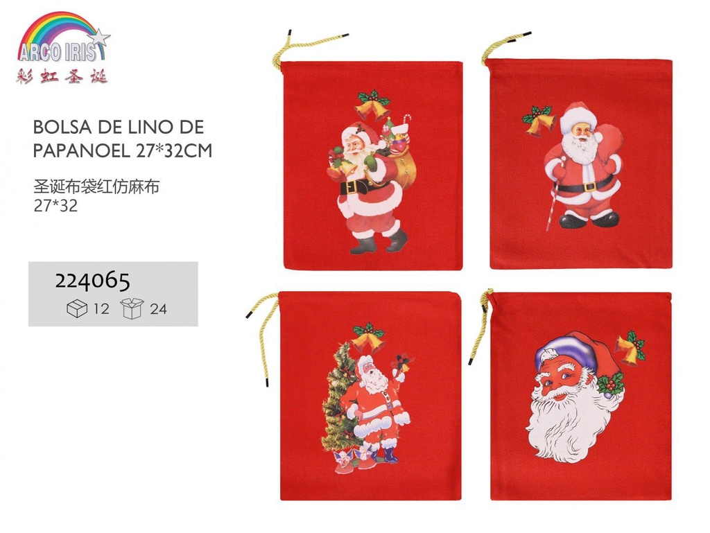 Bolsa de Navidad roja 27x32cm para regalos