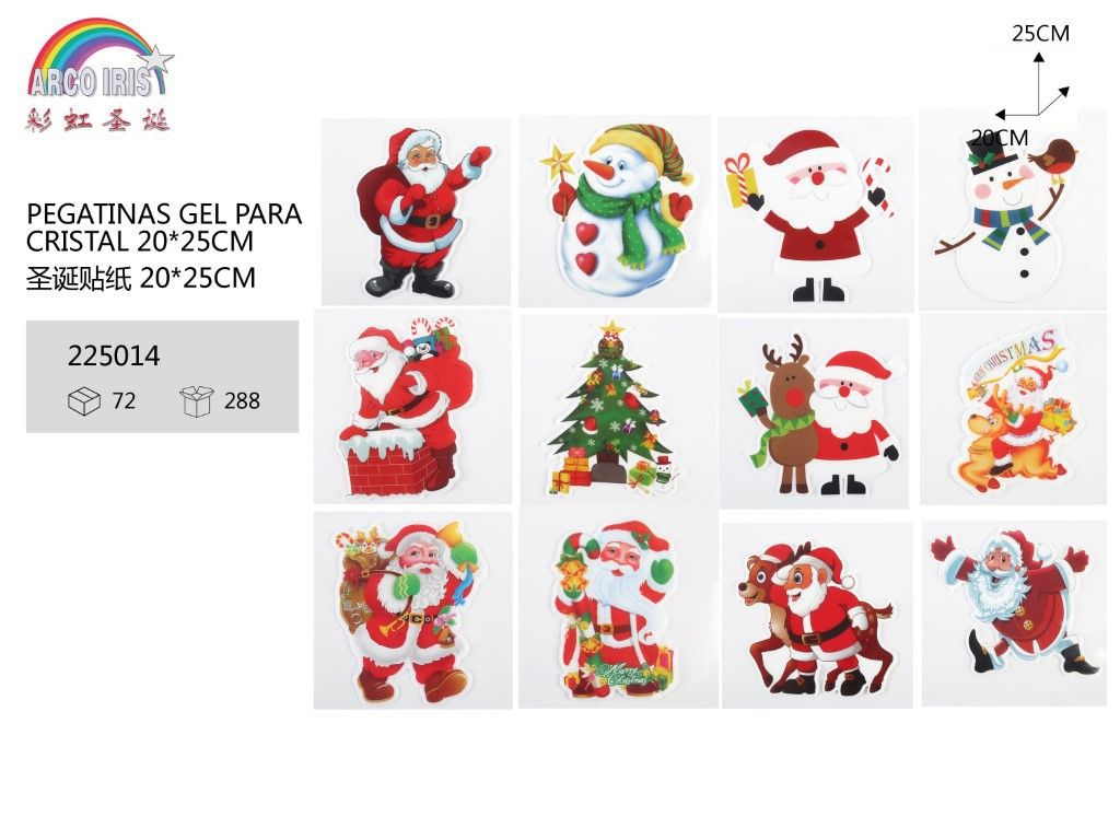 Pegatinas de gel para cristal 20x25cm decoraciones navideñas