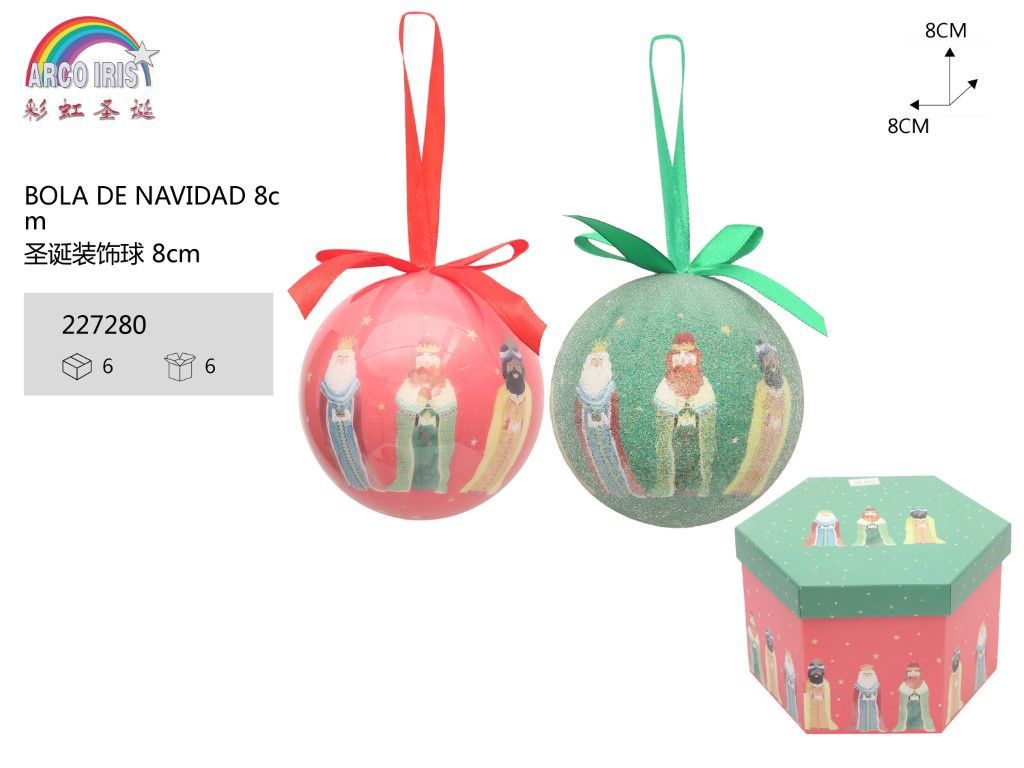 Bola de Navidad 8cm surtido 14pcs