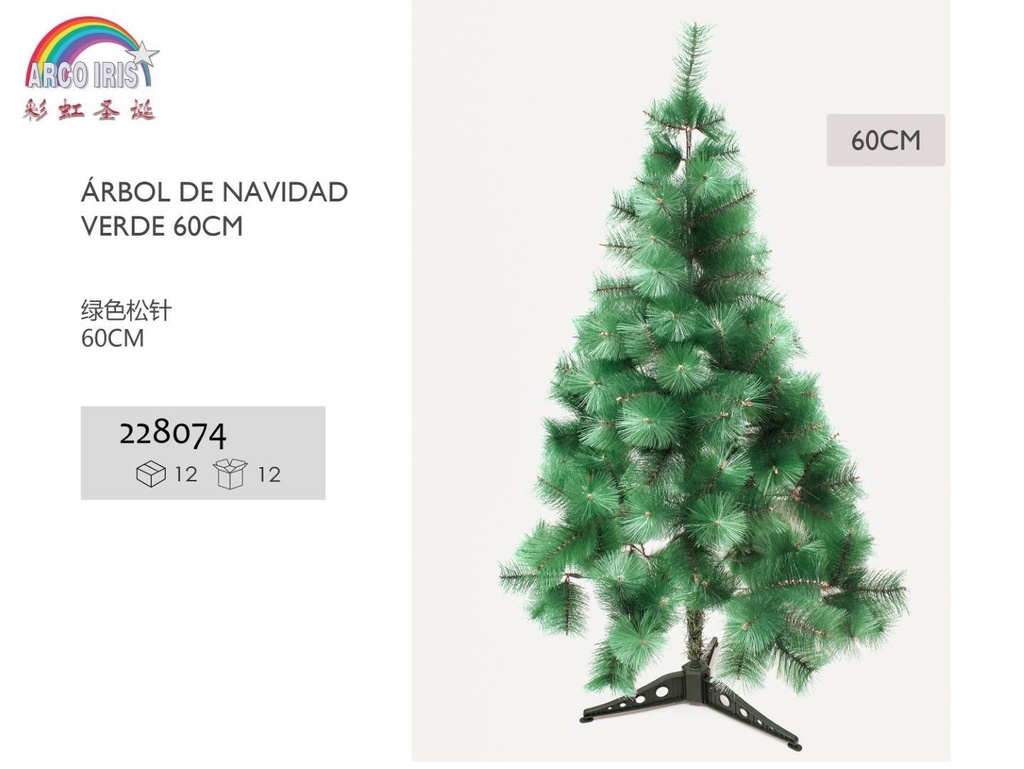 Árbol de Navidad verde 60cm para decoración navideña