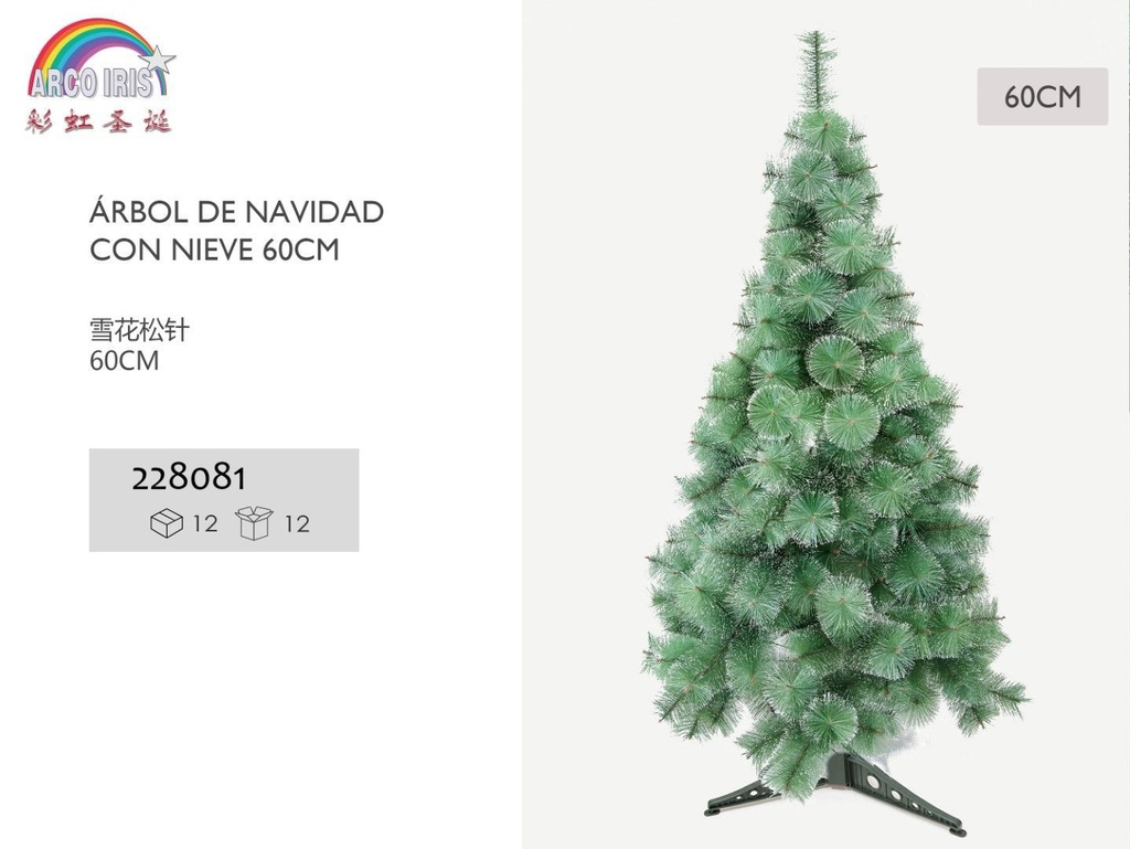 Árbol de Navidad con nieve 60cm