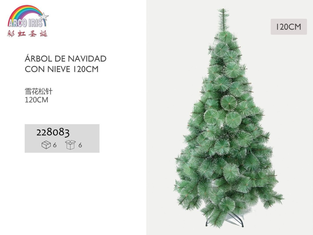 Árbol de Navidad con nieve de 120cm