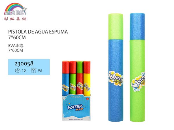 Pistola de agua espuma 7*60cm para juegos de piscina y playa