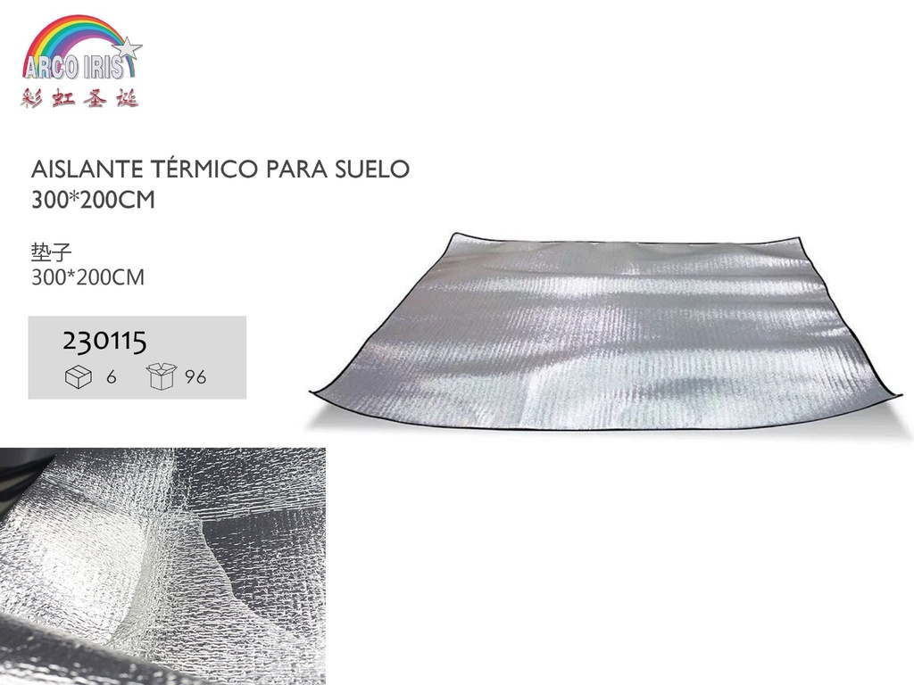 Aislante térmico 300x200cm para camping