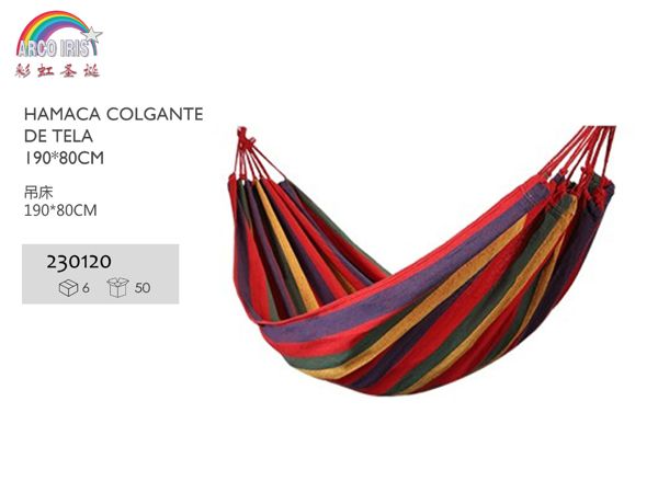 Hamaca colgante de tela 190x80cm para jardín y camping