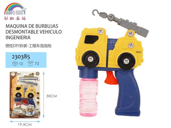 Maquina de burbujas desmontable vehículo de ingeniería para niños