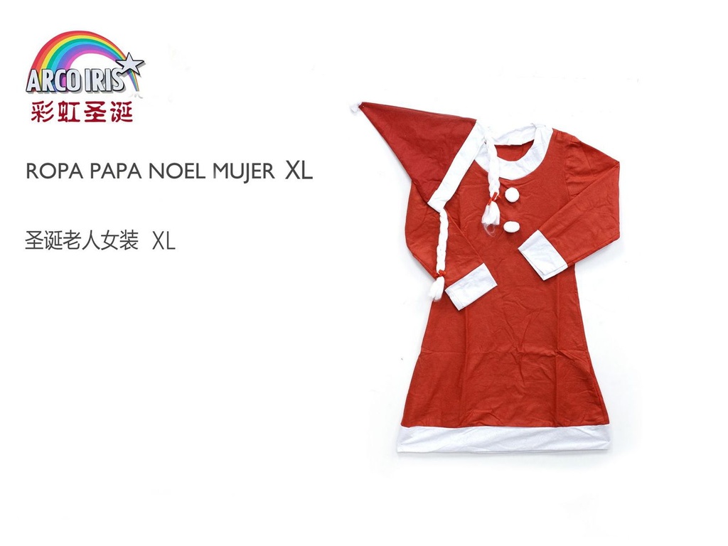 Ropa de Papá Noel mujer XL para disfraz